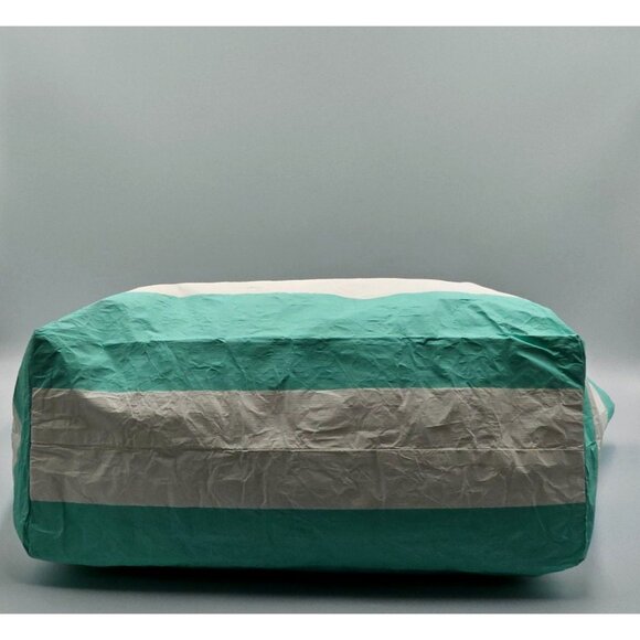 Aloha Collection Women's Aqua White Striped Splash-Proof Tote Bag Sz L 2559 - Picture 7 of 13